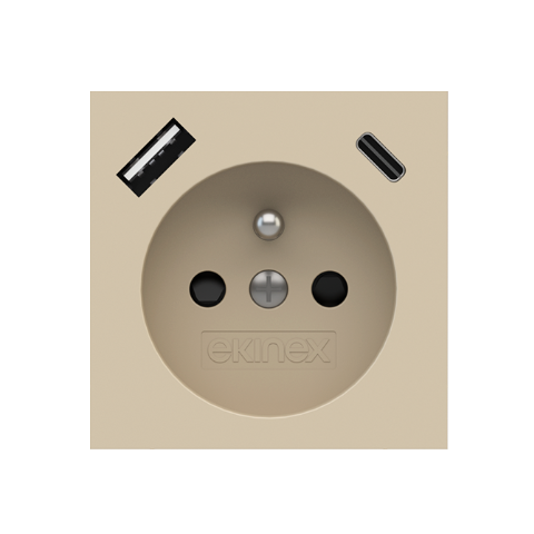 Krytka pro zásuvku s USB, české provedení, lakováno v barvě Beige Luxor