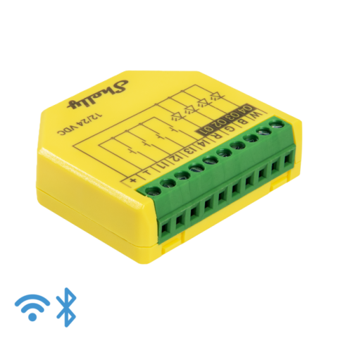 Shelly Plus RGBW, stmívač pro LED pásky, WiFi