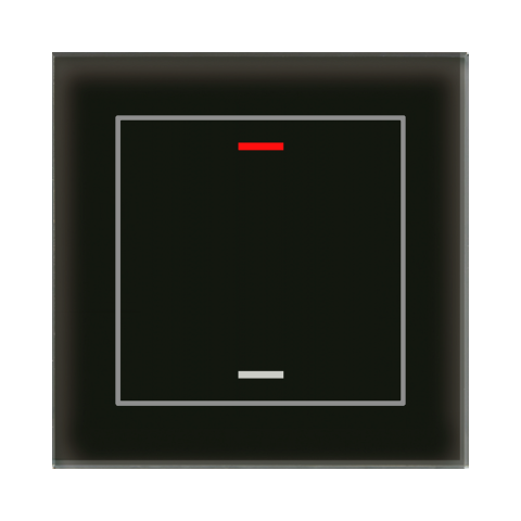 Skleněné KNX 2tlačítko, RGBW LED, černé, Secure