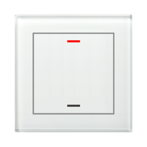 Skleněné KNX 2tlačítko, RGBW LED, bílé, Secure