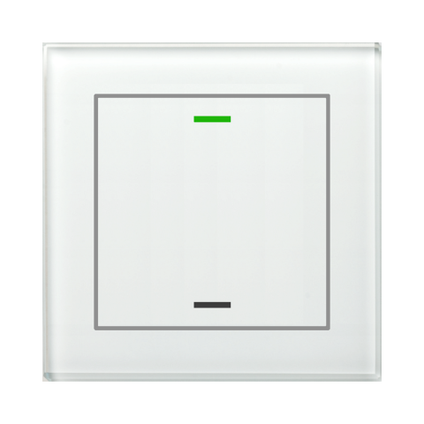 Skleněné KNX 2tlačítko, RGBW LED, měření teploty, bílé, Secure