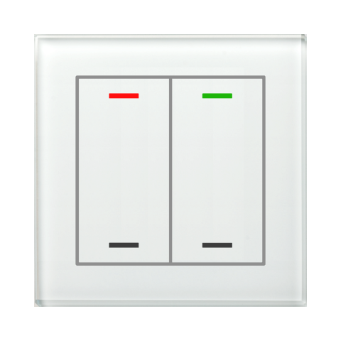 Skleněné KNX 4tlačítko, RGBW LED, bílé, Secure