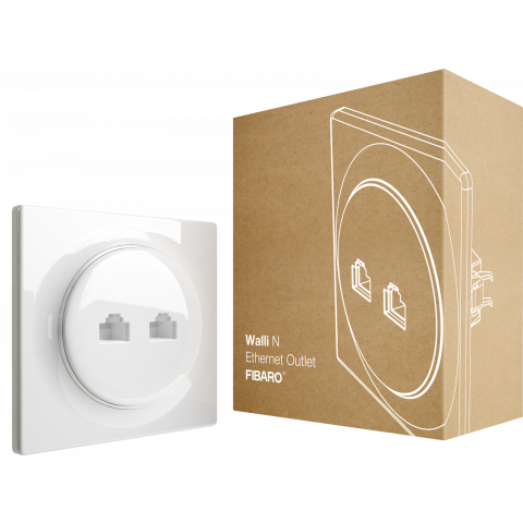 Walli Ethernet zásuvka, lesklá bílá