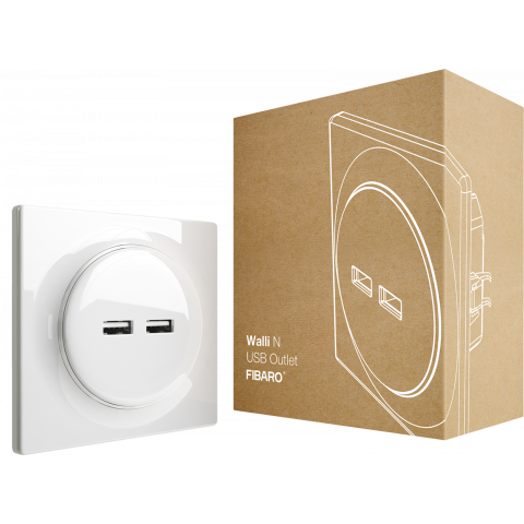 Walli USB zásuvka, lesklá bílá