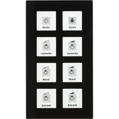 KNX RF+ skleněné 8tlačítko Plus vč. aktoru, černé