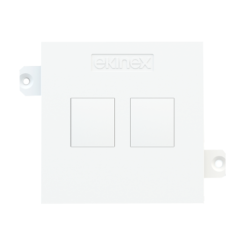 Deska pro systém keystone, pro 2 konektory, nelakovaná Raw White