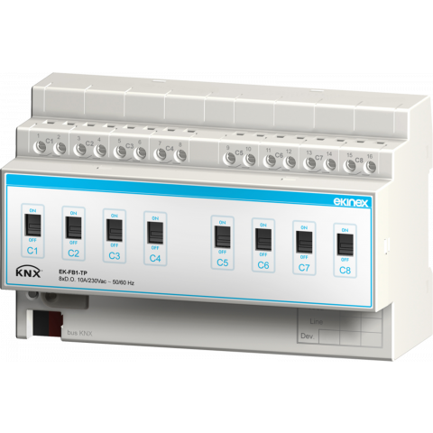 Spínací aktor 8násobný, 6M, 10A, 230VAC