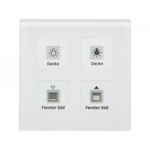 KNX RF+ skleněné 4tlačítko vč. aktoru, bílé