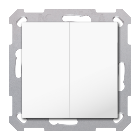 KNX RF+ ovladač 4tlačítka, řada Light 55, měření teploty, KNX Secure, lesklá bílá