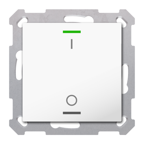 KNX RF+ 2tlačítko 55x55 mm, 2 výstupy, teplota, potisk 0/1, bílé, Secure