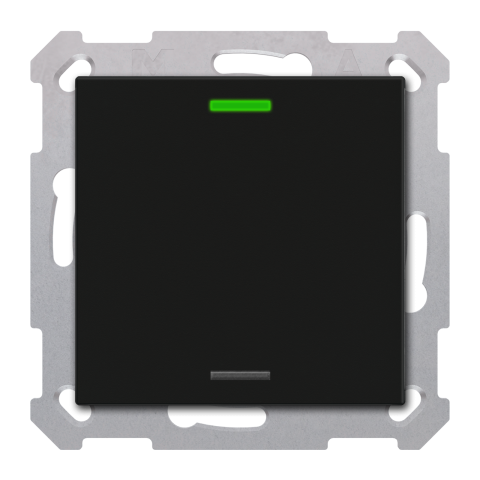 KNX RF+ 2tlačítko 55x55 mm, 2 výstupy, teplota, černé, Secure