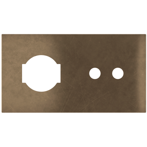 Magnetic plate with 2 positions for a 2-rocker push button + IT UNEL power socket Proxima series Met