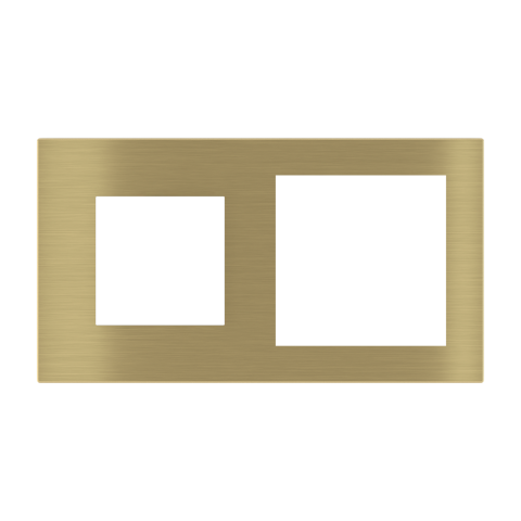 Deep obdélníková dvojnásobná deska, otvor 45x45 + 60x60 mm, Brass