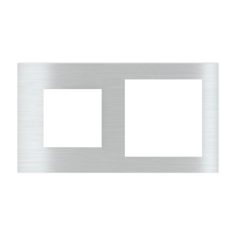 Deep obdélníková dvojnásobná deska, otvor 45x45 + 60x60 mm, Aluminum