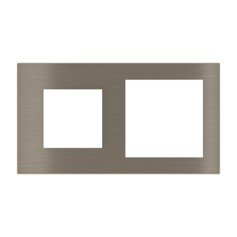 Deep obdélníková dvojnásobná deska, otvor 45x45 + 60x60 mm, Nickel