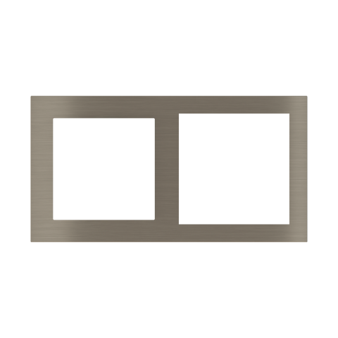 2násobná kovová deska, otvory 55x55 + 60x60 mm, provedení Nickel (GBR)