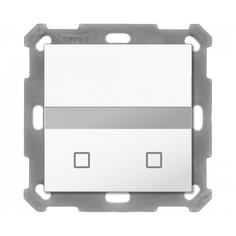 Pohybové čidlo 55x55 mm, 2 tlačítka, měření teploty, lesklá bílá