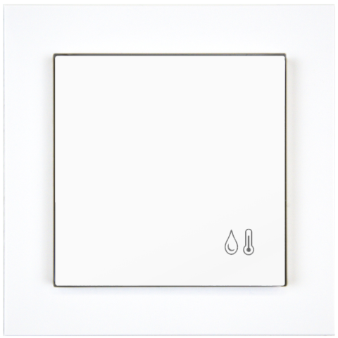 KNX čidlo teploty a vlhkosti, 55x55 mm, lesklá bílá