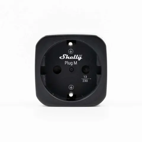 Shelly Plug M Gen3, zásuvka s měřením spotřeby, WiFi, černá