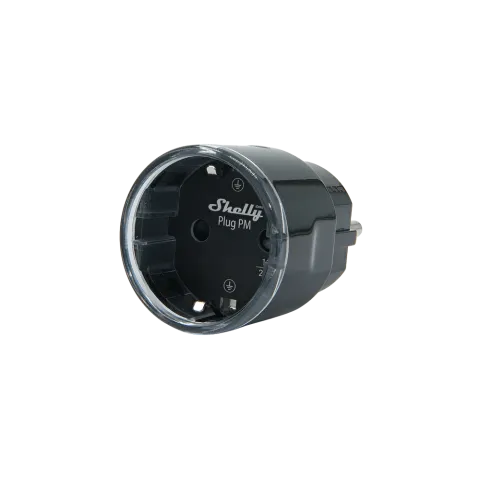 Shelly Plug PM Gen3, zásuvka s měřením spotřeby, WiFi, černá