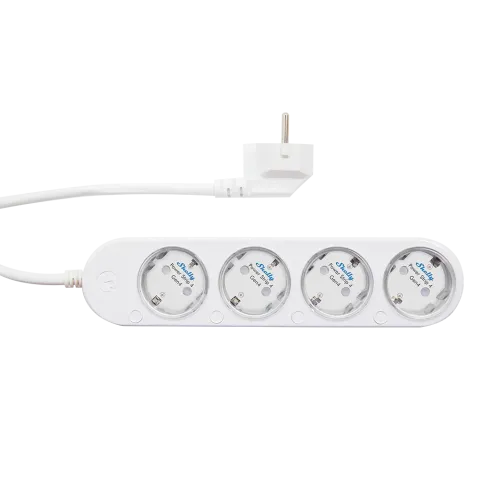 Shelly Powerstrip 4, 4zásuvka s měřením spotřeby, WiFi, bílá