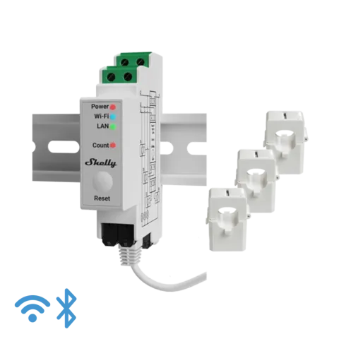Shelly Pro 3EM 120 A, měřič spotřeby vč. 3 svorek 120A, WiFi, LAN