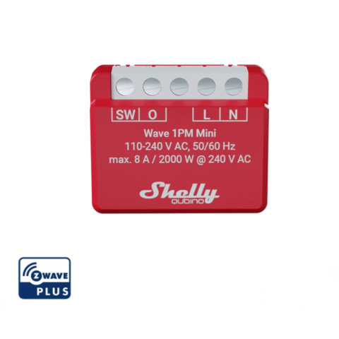 Shelly Wave 1PM Mini, spínací modul, Z-Wave