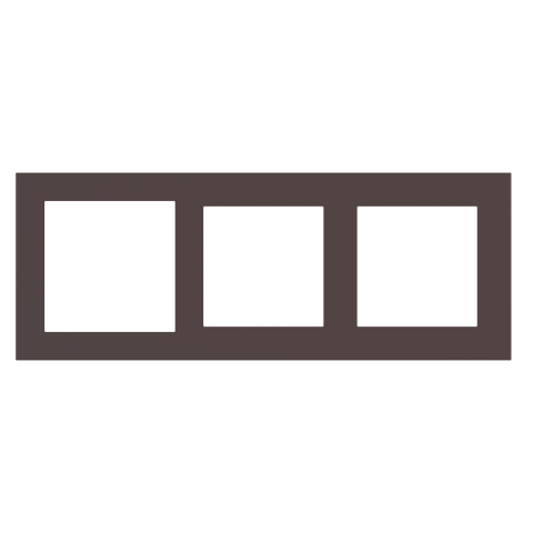 Deep 3násobný rámeček, otvory (60x60 | 55x55 | 55x55), provedení Cocoa Orinoco