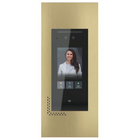 Designový rámeček pro zapuštěnou montáž, kov Brass