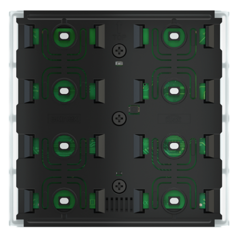 Univerzální tlačítko OMNIA, bezpotenciálový kontakt, bílé LED, provedení NF