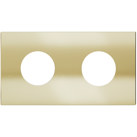 Magnetic plate 2-fold for two French electrical sockets Proxima series Metal Champagne