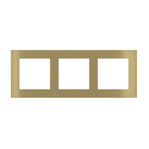 Rectangular Plate Deep (FF/71/20Venti) (87x229) 3 windows (55x55)+(55x55)+(55x55) Metal Brass 26