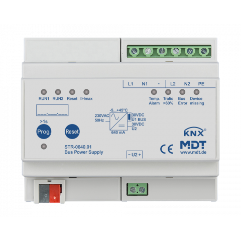 Zdvojený napájecí zdroj KNX s diagnostickou funkcí, 6M, 640mA