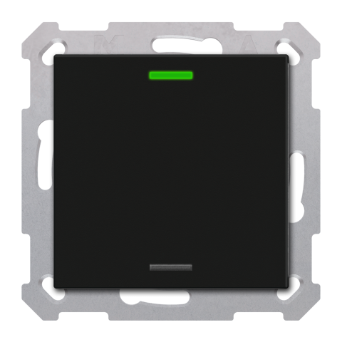 KNX 2tlačítko 55x55 mm, RGBW LED, černé, Secure
