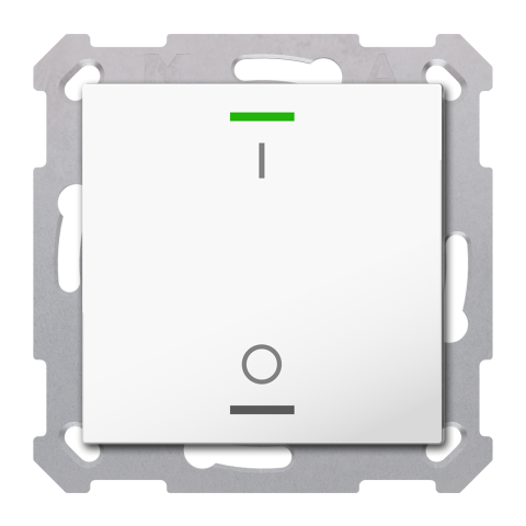 KNX 2tlačítko 55x55 mm, RGBW LED, potisk 0/1, bílé, Secure