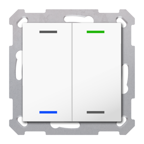 KNX 4tlačítko 55x55 mm, RGBW, měření teploty, bílé, Secure