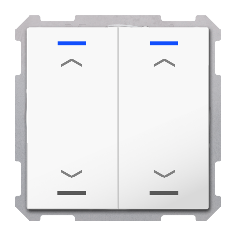 KNX 4tlačítko 63x63 mm, RGBW LED, potisk žaluzie, bílé, Secure