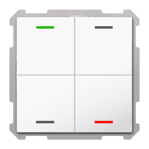 KNX 4tlačítko 63x63 mm, RGBW LED, bílé, Secure