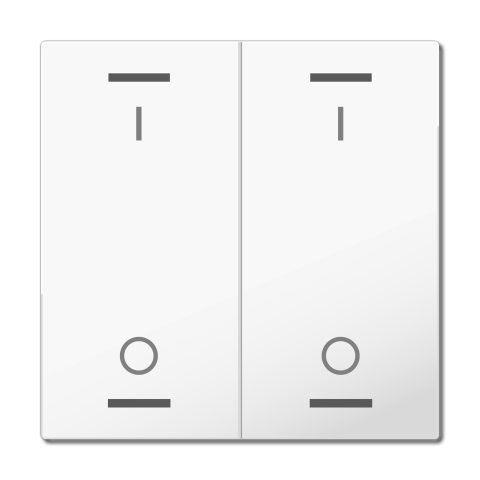 MDT hmatník pro KNX 2tlačítko 63x63 mm, potisk spínač, bílý