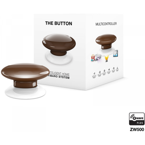 Fibaro Tlačítko, Z-Wave Plus, hnědé