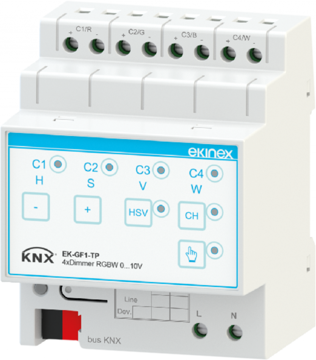 Tahle malá krabička dokáže s vaším osvětlením velké divy. Je to 4kanálový KNX stmívač, který se instaluje na DIN lištu ve vašem rozvaděči, takže o ní nebudete ani vědět. 