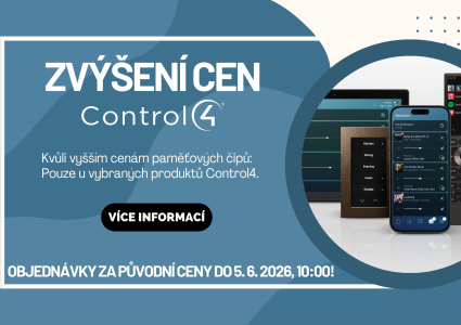 Upozornění na změnu cen produktů Control4 - poslední možnost objednat za stávající ceny do 5. 6. 2026