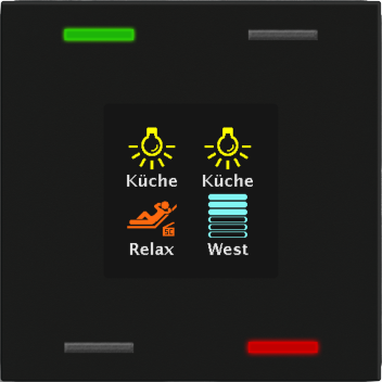 Němčiny se nelekejte. Na každém vypínači si snadno nastavíte svůj vlastní text. Vybírat si můžete také z velkého množství ikon.