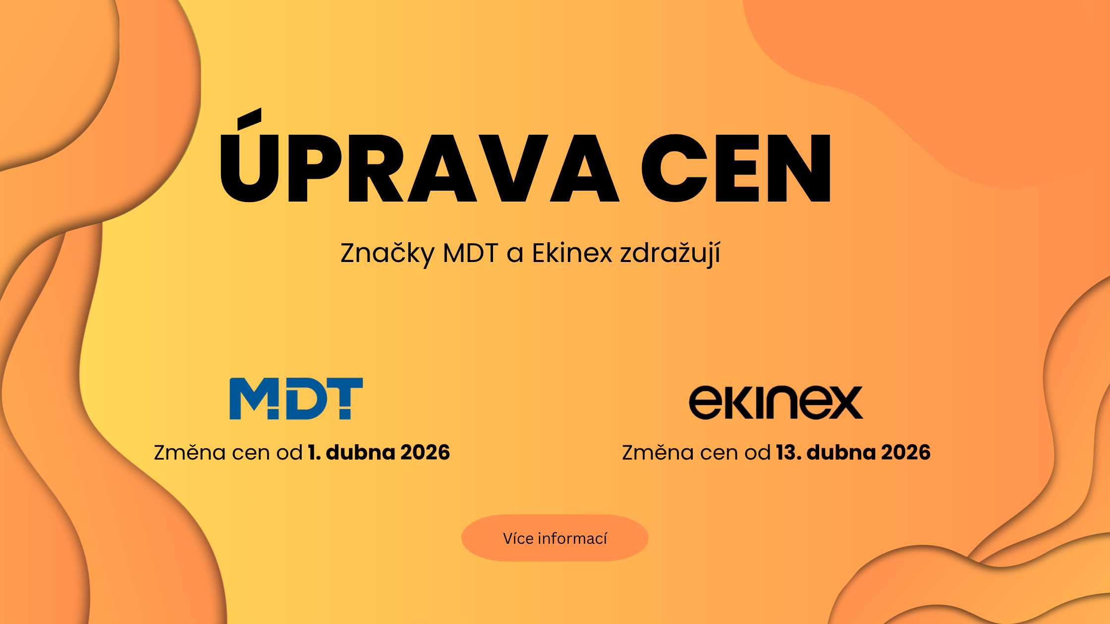Nové ceníky Ekinex a MDT – zvýšení cen od dubna 2026
