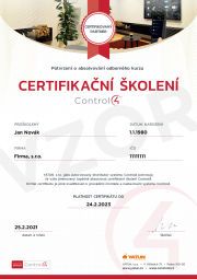 Certifikát Control4